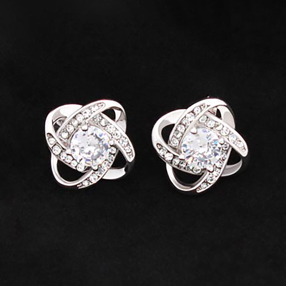 Love Knot Stud Earrings | Elegant Embrace - Glittering Gem