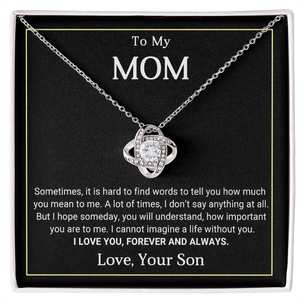 To my Mom - Mother's day best gift for mom, love knot neclace